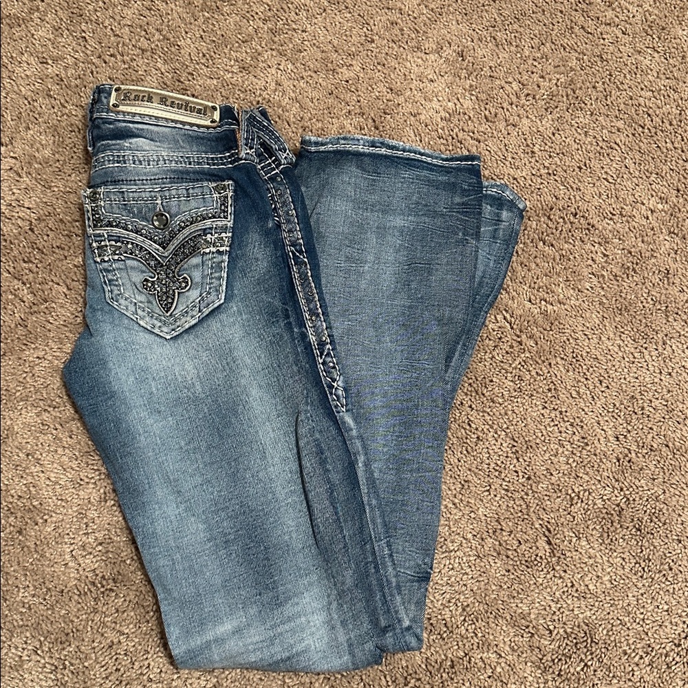 Rock Revival Faded Blue Boot Cut Jeans